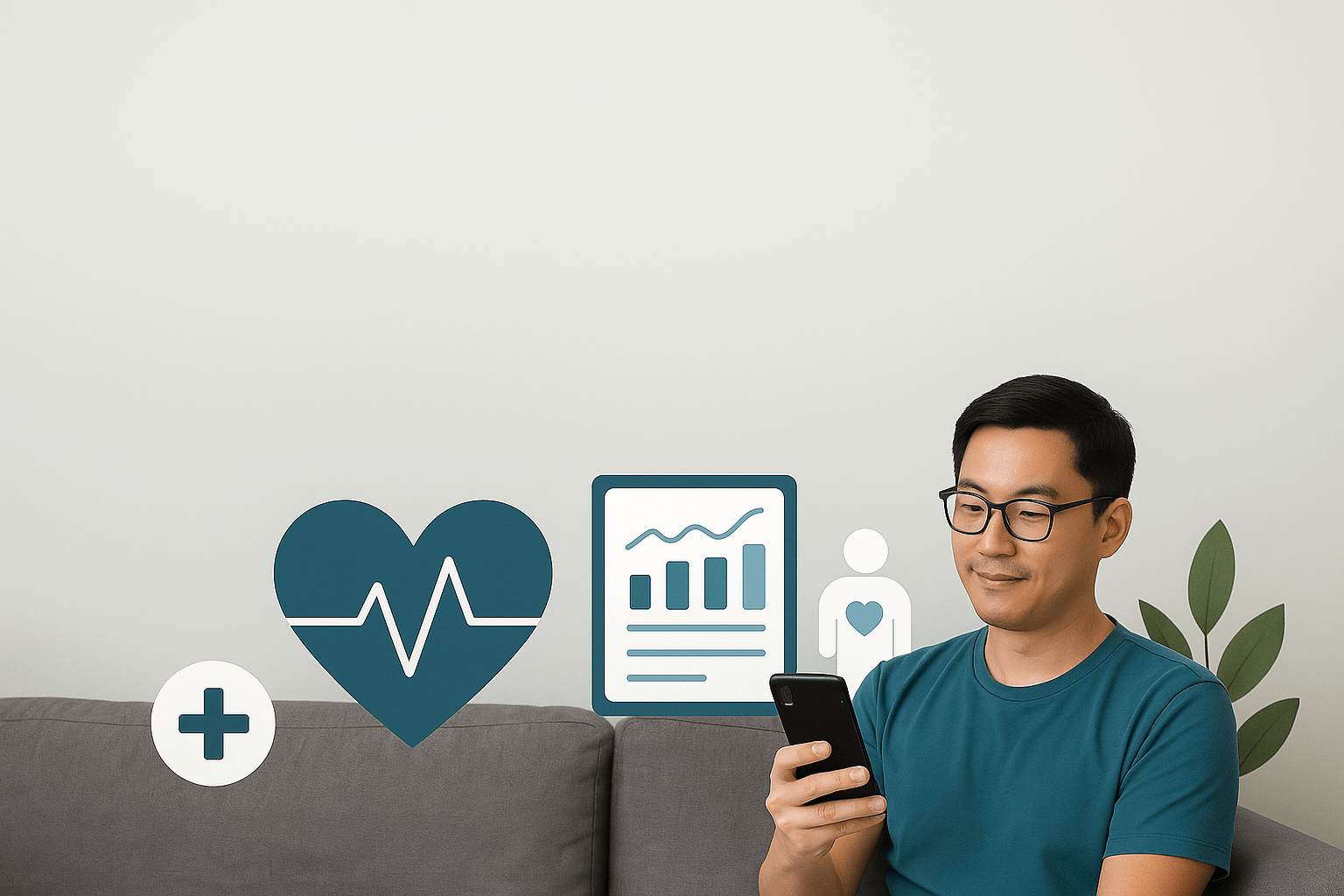 Man holding phone - Abuzz Wellness